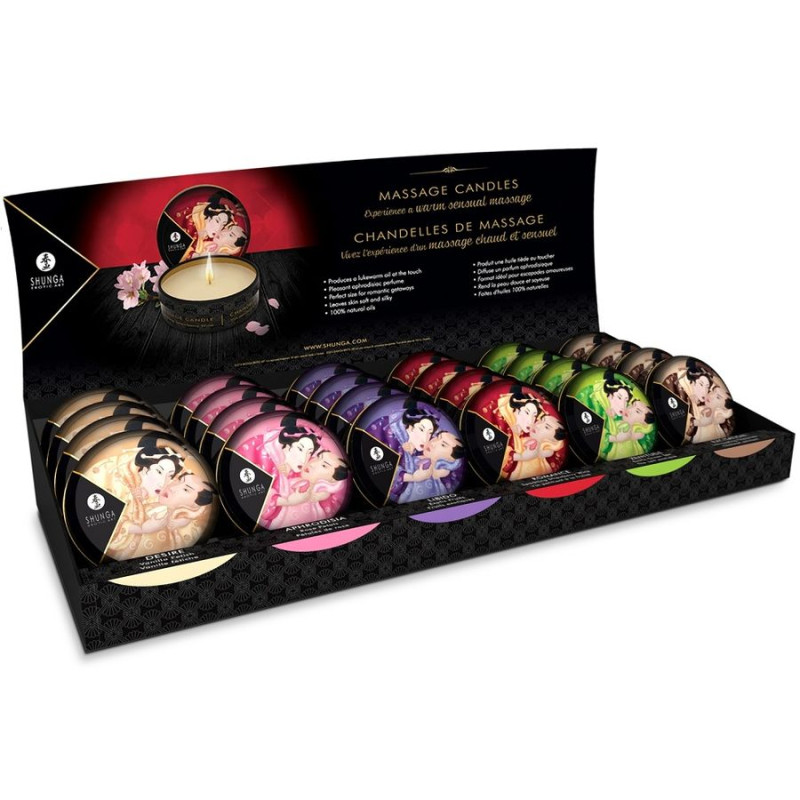 SHUNGA -  MINI CARESS BY CANDLELIGHT DISPLAY MASSAGEKERZEN 24 EINHEITEN