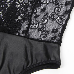 SUBBLIME - 954383 SEXY BODY MIT STRUMPFGÜRTEL SCHWARZ S/M