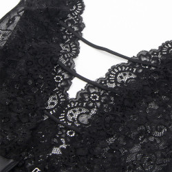 SUBBLIME - 954390 SEXY BODY MIT STRUMPFGÜRTEL SCHWARZ L/XL