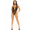 LEG AVENUE - NETZ- UND SPITZEN-SCHLÜSSELLOCH-HALTER-BODYS, EINHEITSGRÖSSE