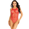 LEG AVENUE - NET SNAP CROTCH TANK BODYSUIT, EINHEITSGRÖSSE, ROT