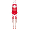 LIVCO CORSETTI FASHION – LIMPID SNOWFLAKES LC 90604 BODY + STRÜMPFE + WEIHNACHTSSTIRNBAND L/XL