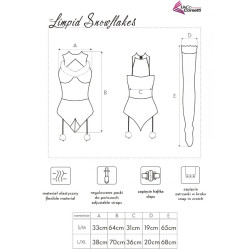 LIVCO CORSETTI FASHION – LIMPID SNOWFLAKES LC 90604 BODY + STRÜMPFE + WEIHNACHTSSTIRNBAND L/XL