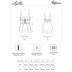 LIVCO CORSETTI FASHION - AGETHE LC 90607 CHEMISE + STRING + WEIHNACHTSMÜTZE L/XL