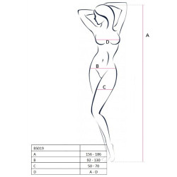PASSION - WOMAN BS019 WEISSER BODYSTOCKING, EINE GRÖSSE