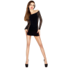 PASSION - WOMAN BS025 BODYSTOCKING SCHWARZ KLEIDERSTIL EINE GRÖSSE