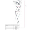 PASSION - WOMAN BS031 WEISSER BODYSTOCKING, EINE GRÖSSE