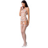 PASSION - WOMAN BS067 WEISSER BODYSTOCKING, EINE GRÖSSE
