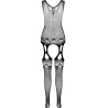 PASSION - BS099 SCHWARZER BODYSTOCKING, EINE GRÖSSE