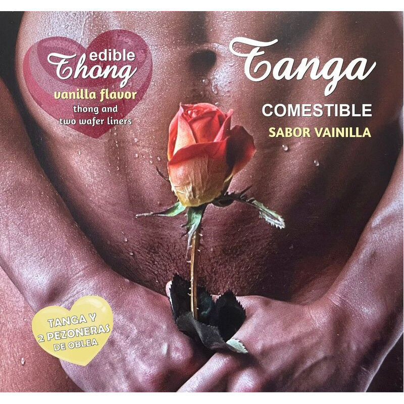 HOTFLOWERS - HERREN-TANGA + 2 VANILLE-WAFER-NIPPEL /es/pt/en/fr/it/