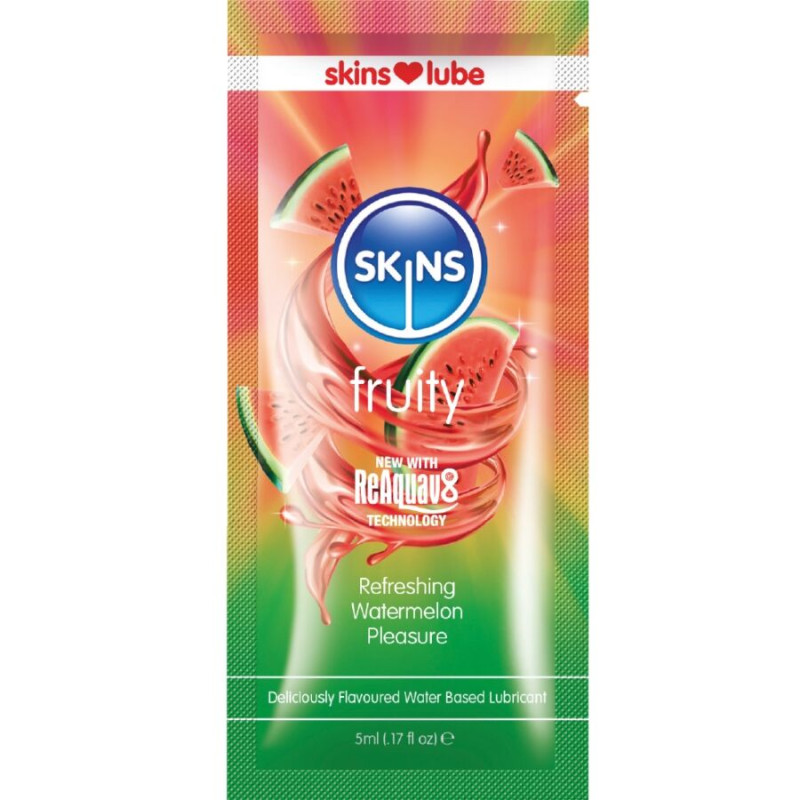 SKINS – FRUCHTIGES, WASSERBASIS-GLÄTTER WASSERMELONE, EINZELDOSIERUNG 5 ML