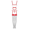 LIVCO CORSETTI FASHION - THIARA LC 20213 SET BODY + STRÜMPFE ROT L/XL