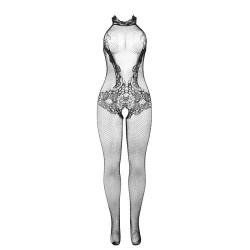 SUBBLIME - 951801 BODYSTOCKING AUS NETZ UND SPITZE MIT OBEREM AUSSCHNITT SCHWARZ EINE GRÖSSE