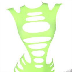 SUBBLIME - 952280 GRÜN LANGRMELIGER ELASTISCHER NETZ-KLEID EINE GRÖSSE