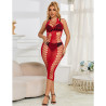 SUBBLIME - 952327 LANGES ROTES NETZ-KLEID EINE GRÖSSE