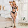 SUBBLIME - 952358 RAINBOW MESH NECKHOLDER-BODYSTOCKING XS/M