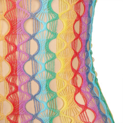 SUBBLIME - 952365 RAINBOW NETZ-KLEID MIT FREIEN SCHULTERN EINE GRÖSSE