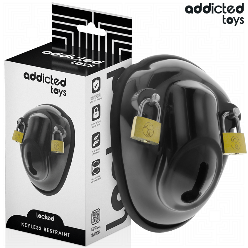 ADDICTED TOYS LOCKED - SCHLÜSSELLOSER PENISKÄFIG 11,5 CM