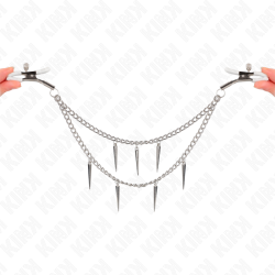 KINK - NIPPELKLEMMEN MIT SPIKES KETTEN 30 CM