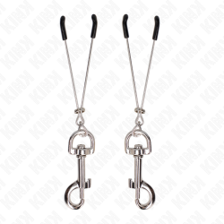 KINK - DÜNNE HAKEN-NIPPELKLAMMERE SILBER 7 CM