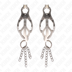 KINK - JAPANISCHE KLEEBLATT-NIPPELKLAMMERN MIT KLEINEN KETTEN SILBER