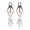 KINK - JAPANISCHE KLEEBLATT-NIPPELKLAMMERN MIT KLEINEN KETTEN SILBER