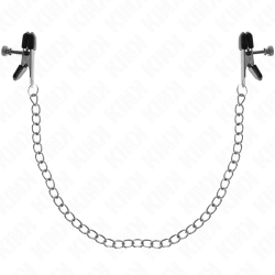 KINK - FLACHE KETTE NIPPELKLEMMEN SILBER 34 CM