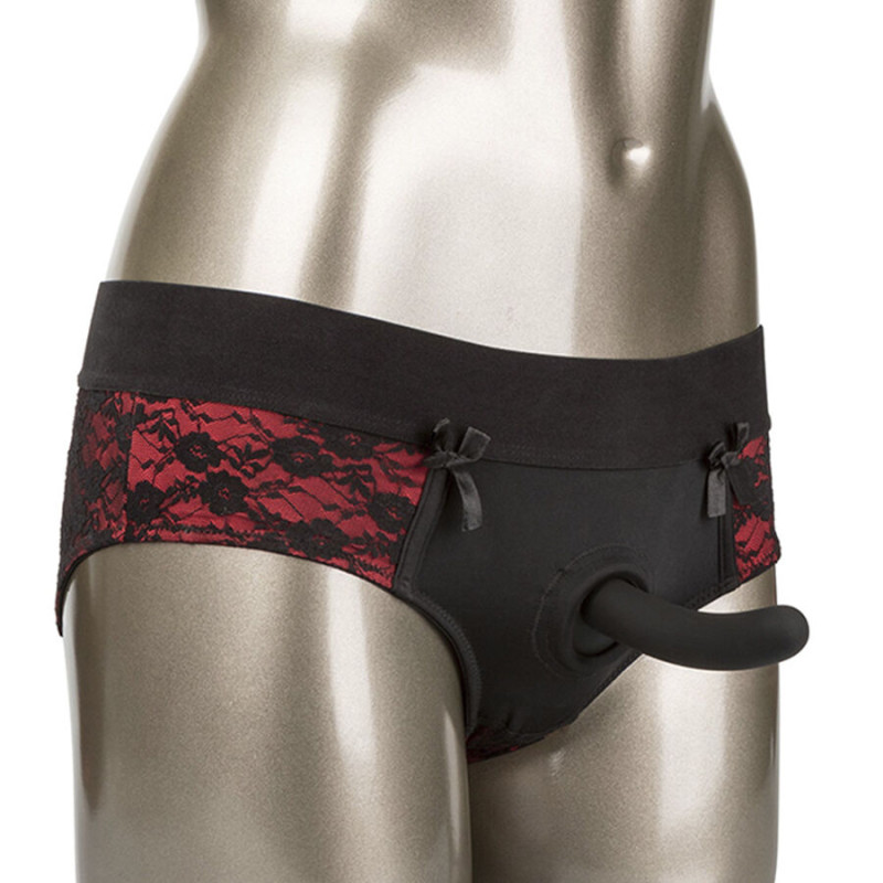 CALEXOTICS - SCANDAL CROTCHLESS PANTIES SET MIT DILDO GRÖSSE S/M