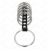 KINK - 7 PENISRINGE AUS METALL 3,2 CM BIS 5 CM DURCH LEDER VERBUNDEN