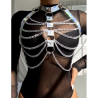 SUBBLIME - 953737 BRUSTGURT MIT RINGEN UND KETTEN SILBER EINE GRÖSSE