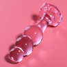 NEBULA SERIES BY IBIZA - MODELL 1 ANALPLUG BOROSILIKATGLAS ROSA 10.5 CM -O- 3 CM