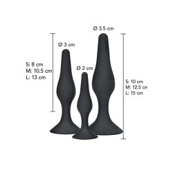 TOYJOY - ANAL PLAY CURVY COMPANIONS ANAL PLUG 3 STÜCK SCHWARZ