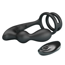 MR PLAY - VIBRIERENDER ANALPLUG MIT PENISRING UND FERNBEDIENUNG