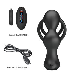 MR PLAY - VIBRIERENDER ANALPLUG MIT PENISRING UND FERNBEDIENUNG