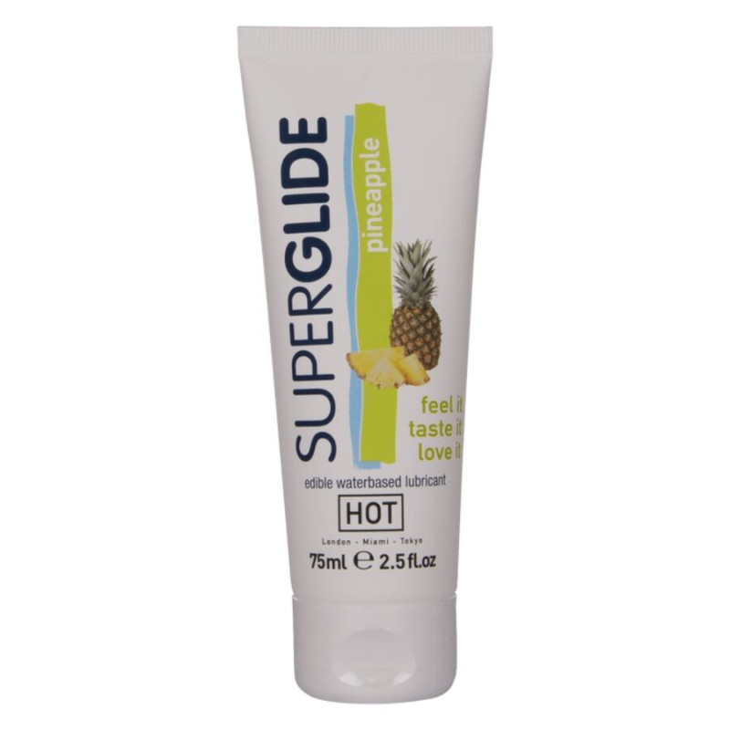 HOT - SUPERGLIDE ESSBARER GLEITMITTEL AUF WASSERBASIS ANANAS 75 ML