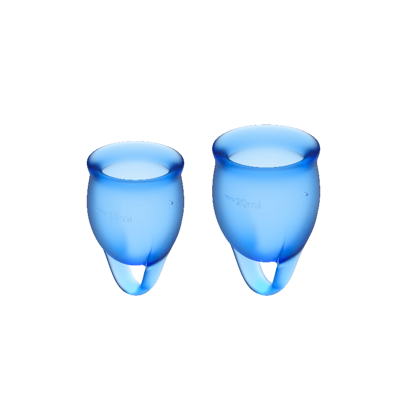 SATISFYER - FEEL CONFIDENT MENSTRUAL CUP DUNKELBLAU 15 + 20 ML