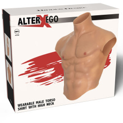 VERBORGENE BEDÜRFNIS - ALTER EGO SILIKON-MÄNNERTORSO-SHIRT MIT ABS-FLEISCH