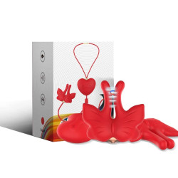 ARMONY - MAGNETISCHE NIPPELKLEMMEN MIT VIBRATION SCHMETTERLINGSFORM ROT - Offer