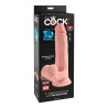 KING COCK PLUS - REALISTISCHER DILDO MIT DREIFACHDICHTE UND SCHWINGENDEN HODEN, 23 CM, FLEISCH