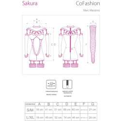 LIVCO CORSETTI FASHION - SAKURA CF 90357 JUMPSUIT + LANGE HANDSCHUHE + STRUMPFGÜRTEL SCHWARZ L/XL