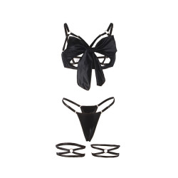 SUBBLIME - 955205 BH-SET MIT VERSTELLBARER SCHWARZER SCHLEIFE L/XL