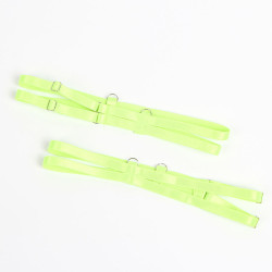 SUBBLIME - 955311 BH-SET MIT SPITZE UND STRUMPFBAND GRÜN UND BLAU S/M