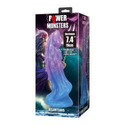POWER MONSTERS - ATLANTEANS REALISTISCHER DILDO MIT SAUGNAPF 19 CM Ø 5 CM BLAU &amp LILA