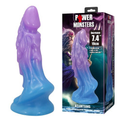 POWER MONSTERS - ATLANTEANS REALISTISCHER DILDO MIT SAUGNAPF 19 CM Ø 5 CM BLAU &amp LILA