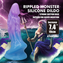 POWER MONSTERS - ATLANTEANS REALISTISCHER DILDO MIT SAUGNAPF 19 CM Ø 5 CM BLAU &amp LILA