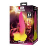 POWER MONSTERS - RIPPLIED MONSTER FANTASY DILDO MIT SAUGKAPSEL 22,5 CM Ø 5,5 CM PINK &amp GELB