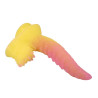 POWER MONSTERS - RIPPLIED MONSTER FANTASY DILDO MIT SAUGKAPSEL 22,5 CM Ø 5,5 CM PINK &amp GELB