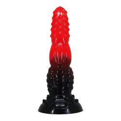 POWER MONSTERS – FEUERDRACHEN-FANTASIE-DILDO MIT SAUGNAPF 24,5 CM Ø 5,8 CM ROT &amp SCHWARZ