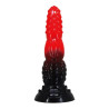 POWER MONSTERS – FEUERDRACHEN-FANTASIE-DILDO MIT SAUGNAPF 24,5 CM Ø 5,8 CM ROT &amp SCHWARZ