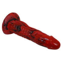 POWER MONSTERS - MINOTAUR FANTASY DILDO MIT SAUGAUFGANG 21 CM Ø 5 CM ROT &amp SCHWARZ